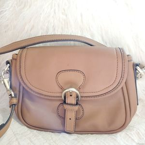 Talbots cognac leather crossbody bag